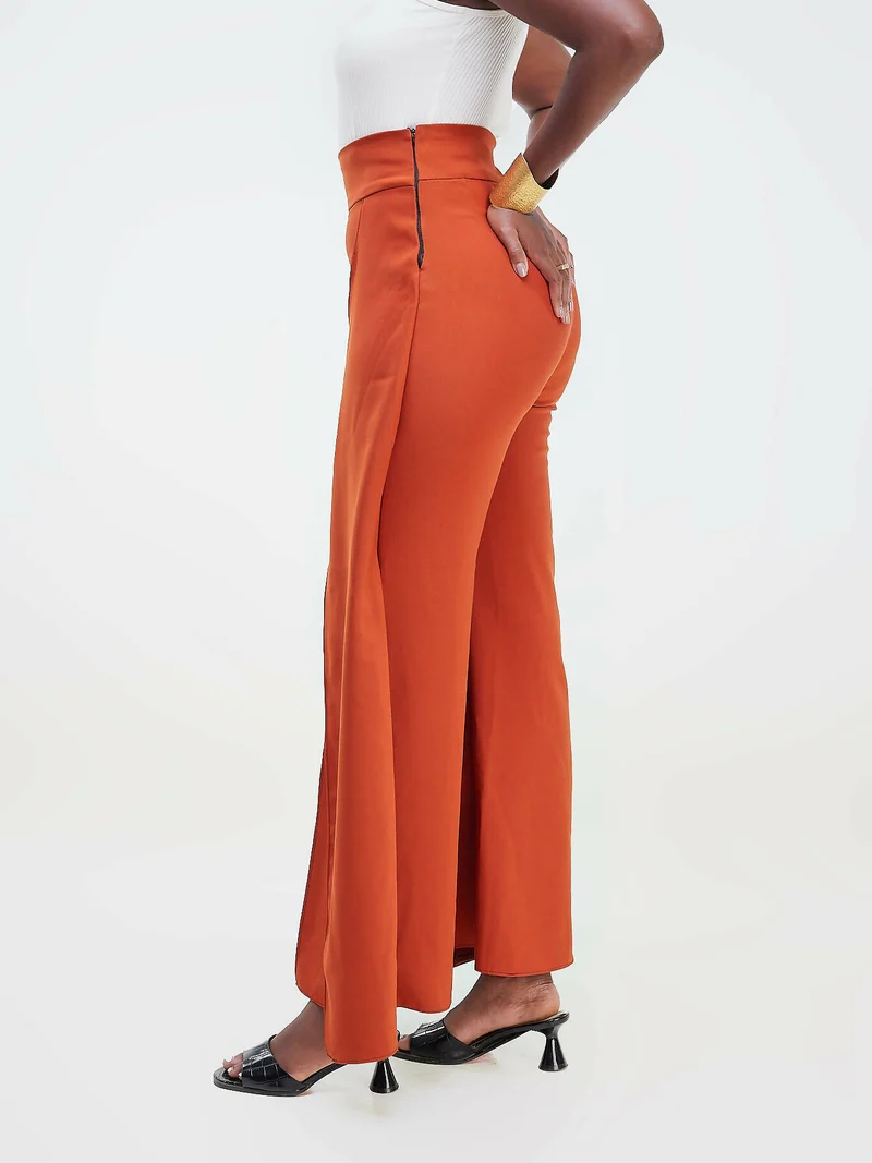 Da'joy Fashions Sand Pallazo Pants - Brown