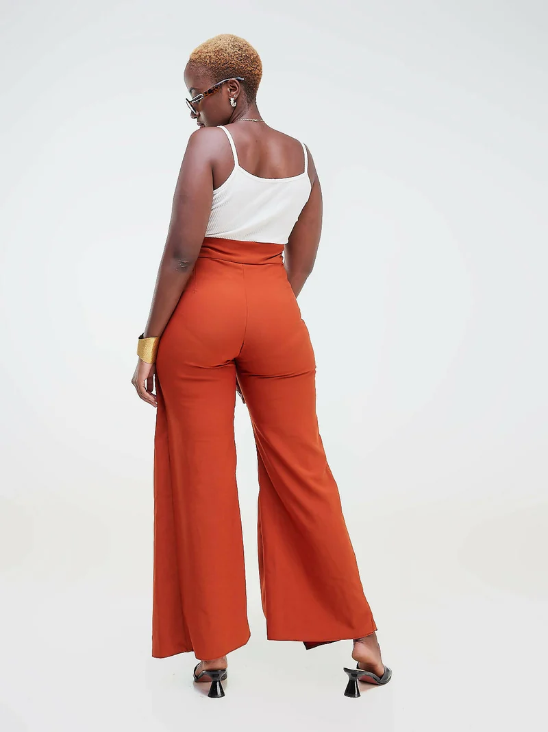 Da'joy Fashions Sand Pallazo Pants - Brown
