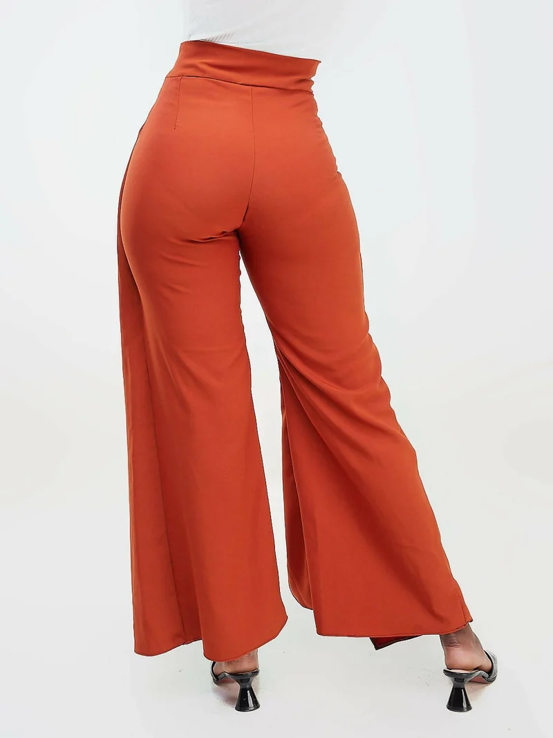 Da'joy Fashions Sand Pallazo Pants - Brown