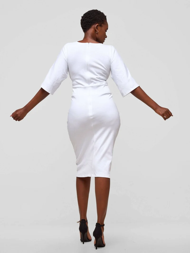 Timyt Urban Wear Sleek Snowfall Dress - White