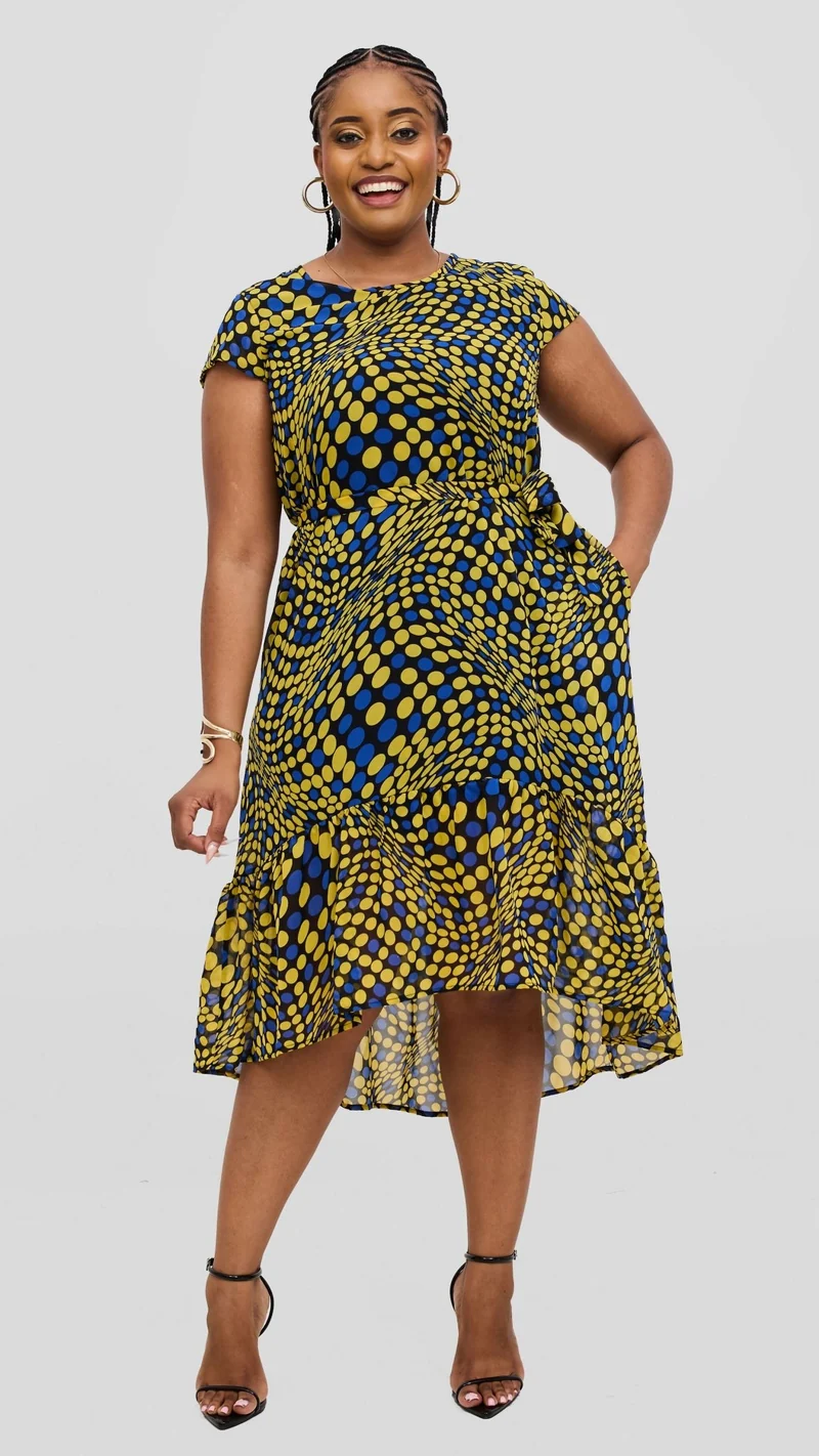 Lizola Kynlee Shift Dress - Yellow / Blue / Black