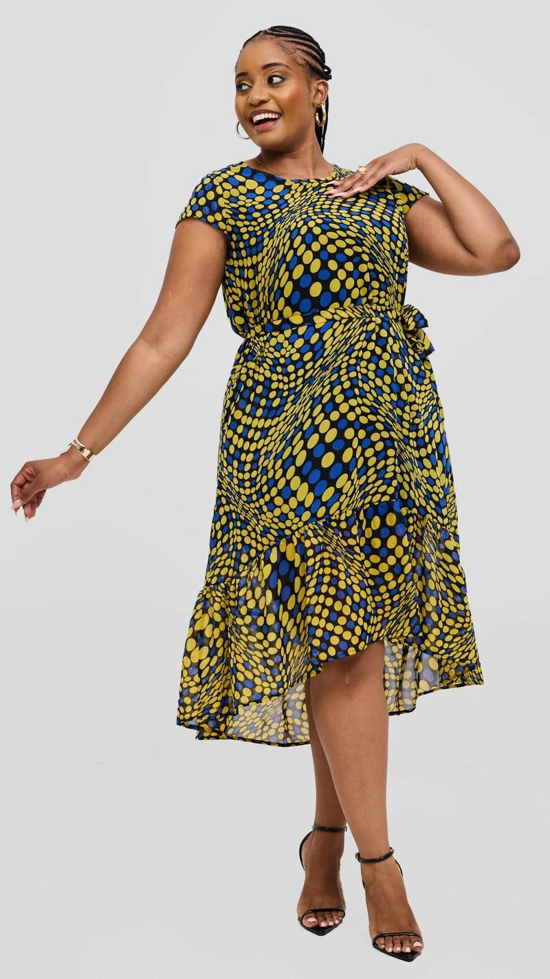 Lizola Kynlee Shift Dress - Yellow / Blue / Black