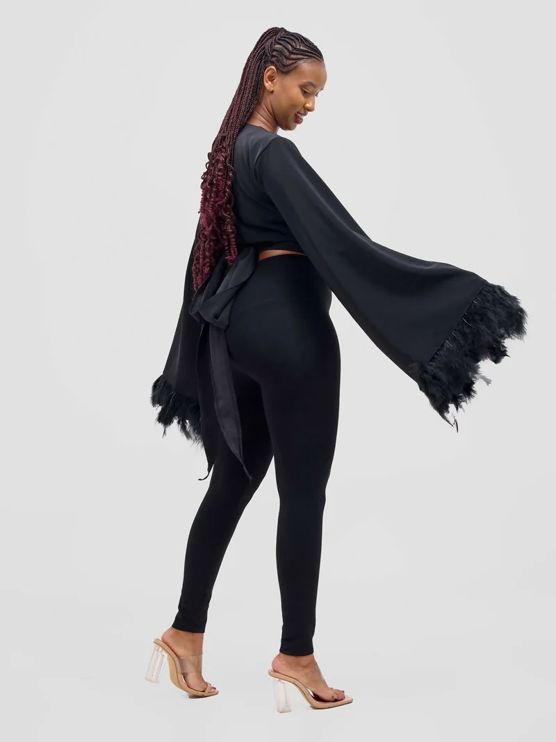 Merli Africa Hera Wrap Top - Black