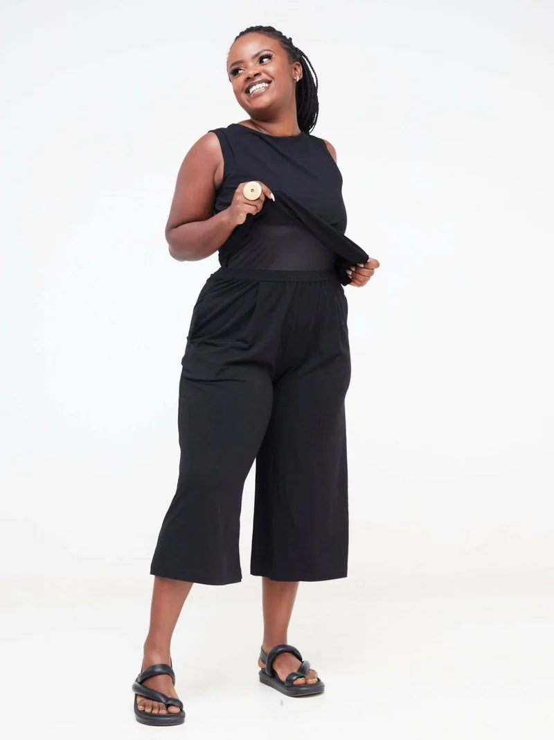 Hessed Sleeveless Jumpsuits - Black