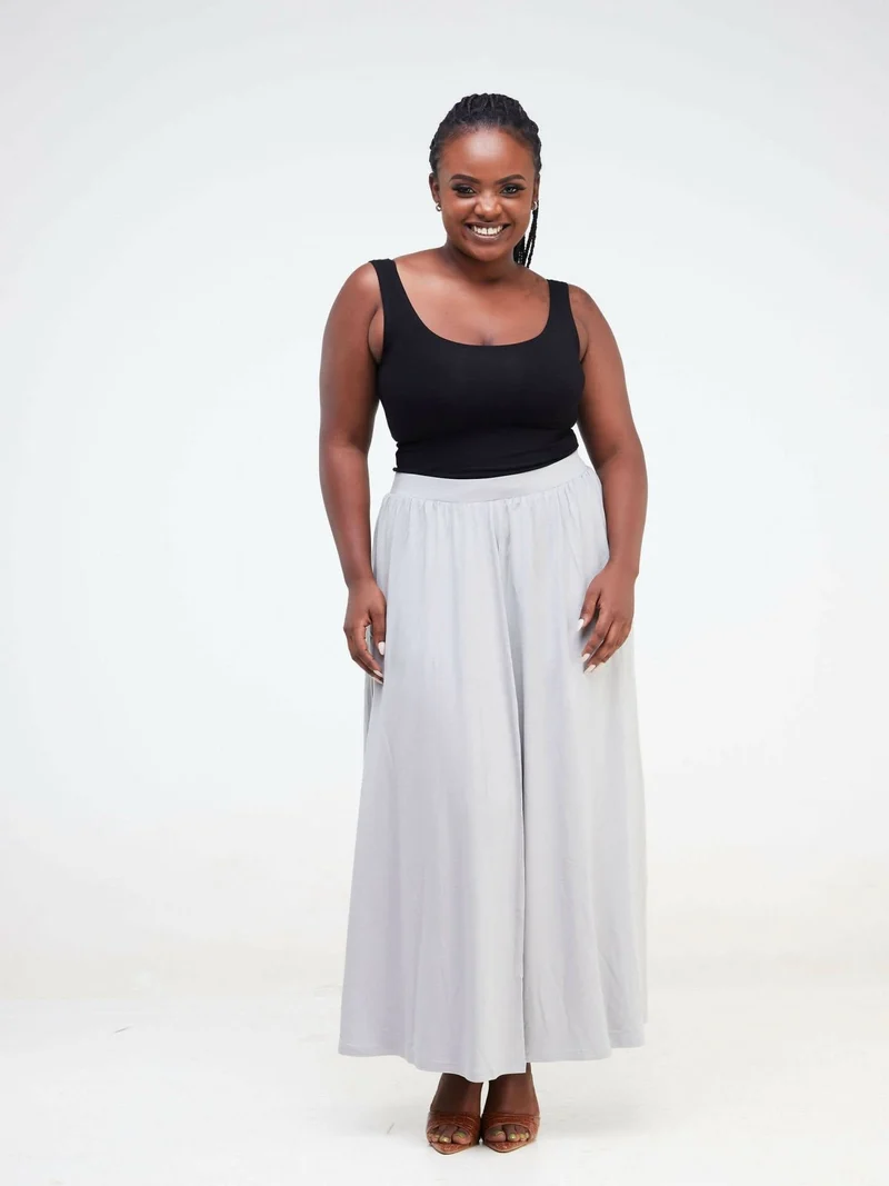 Hessed Maxi Wide Skirt - Grey