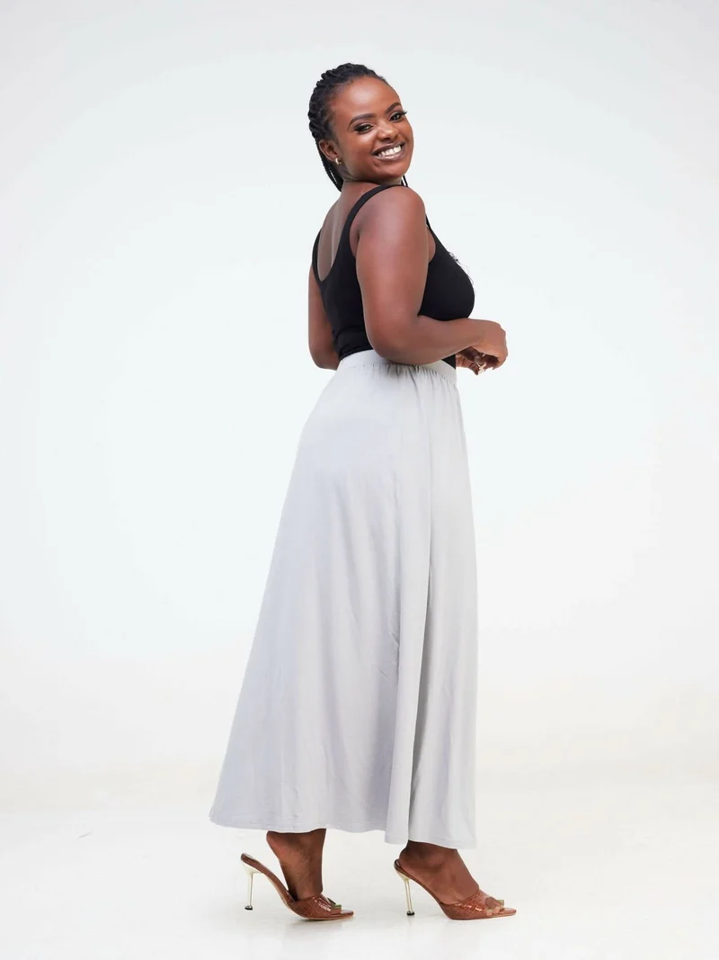 Hessed Maxi Wide Skirt - Grey
