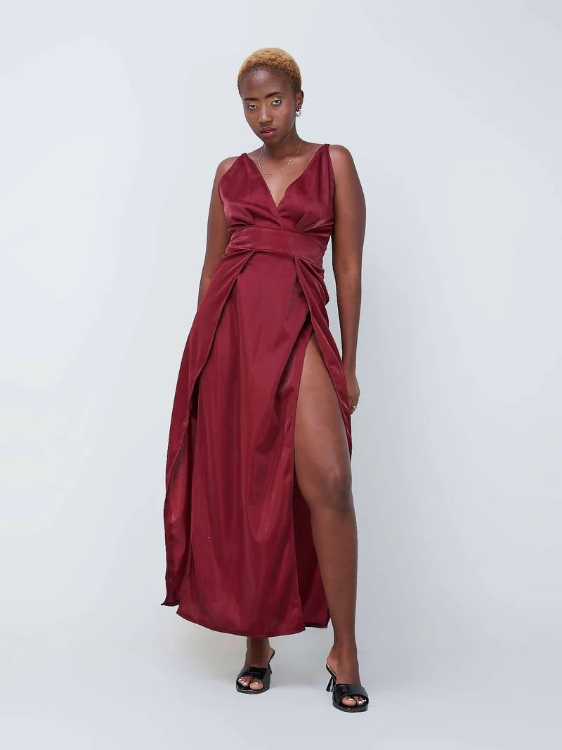 Da'joy Fashions Bond Girl Maxi Dress - Maroon
