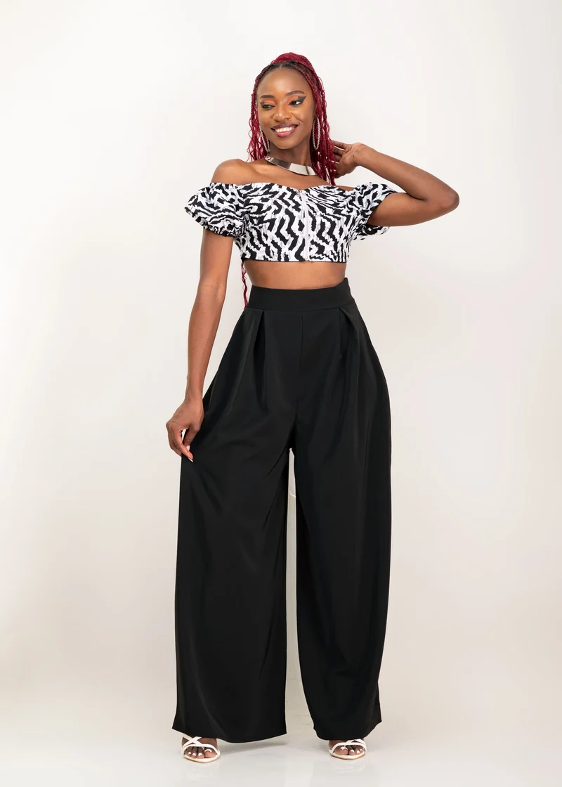 Da'Joy Fashions Pavo Pant Set - Black / White