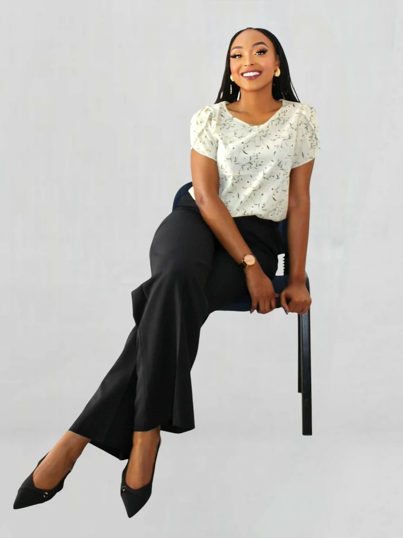 The Fashion Frenzy Floral Blouse Top - Cream