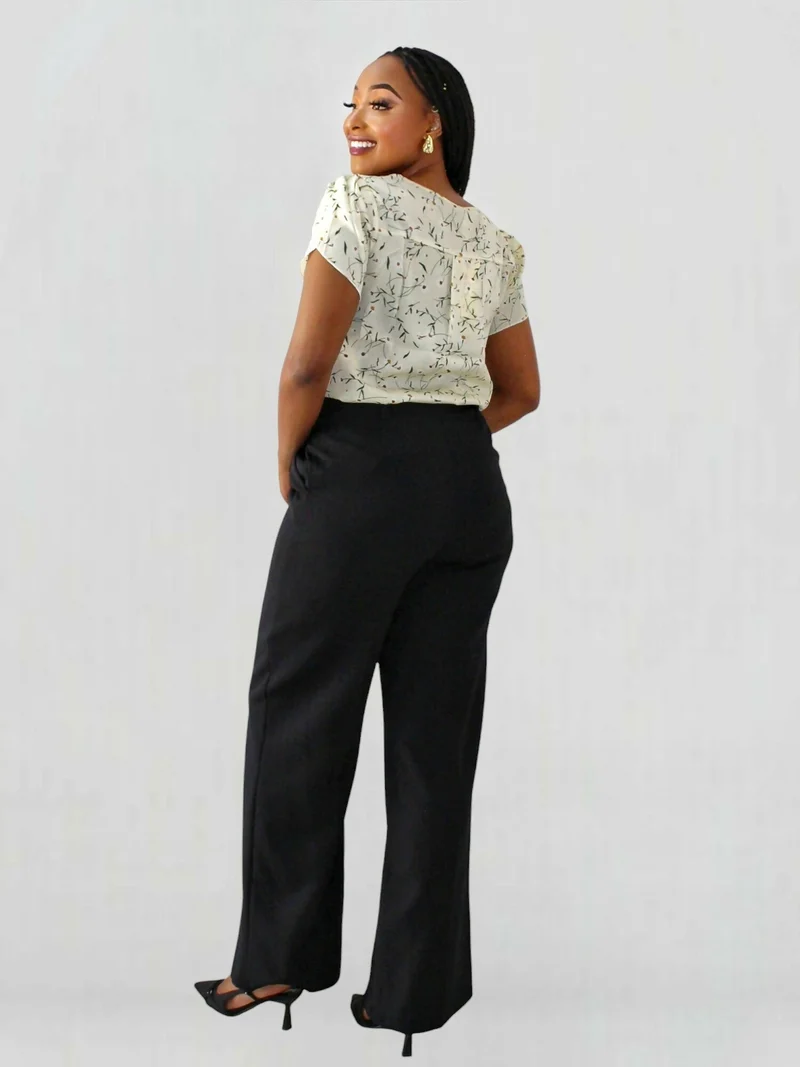 The Fashion Frenzy Floral Blouse Top - Cream