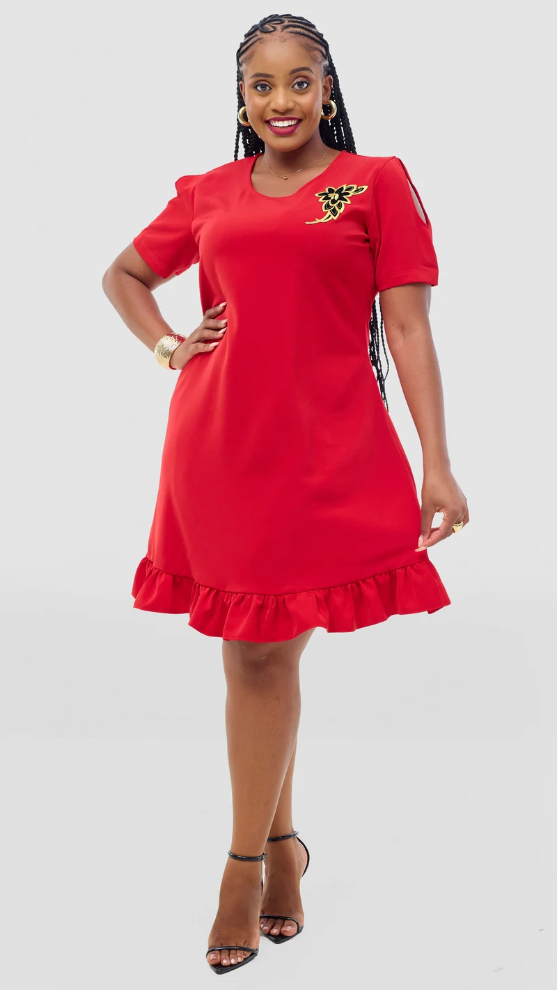 Mariste Zale Shift Dress - Red