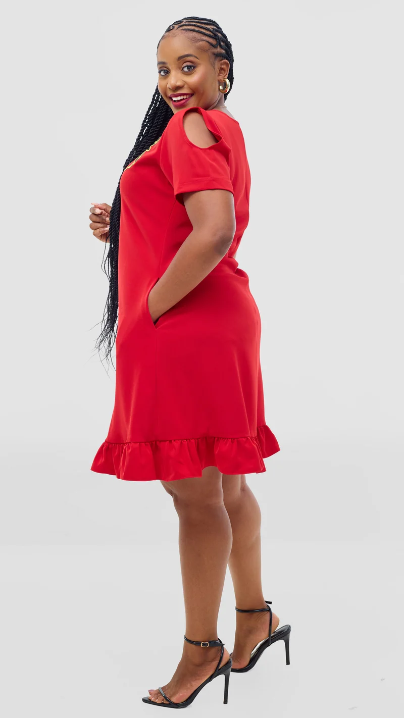 Mariste Zale Shift Dress - Red