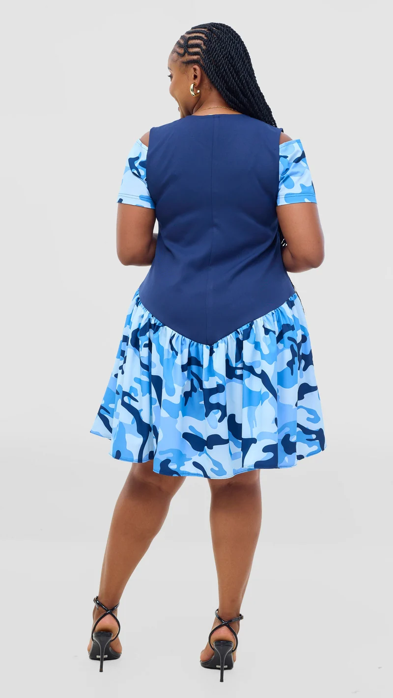 Mariste Mish Shift Dress - Navy Blue Floral