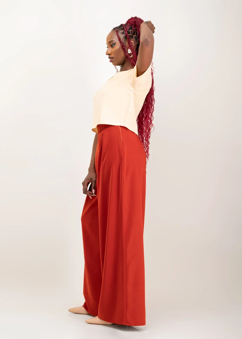 Da'Joy Fashions Elara Pant Set - Beige / Brown
