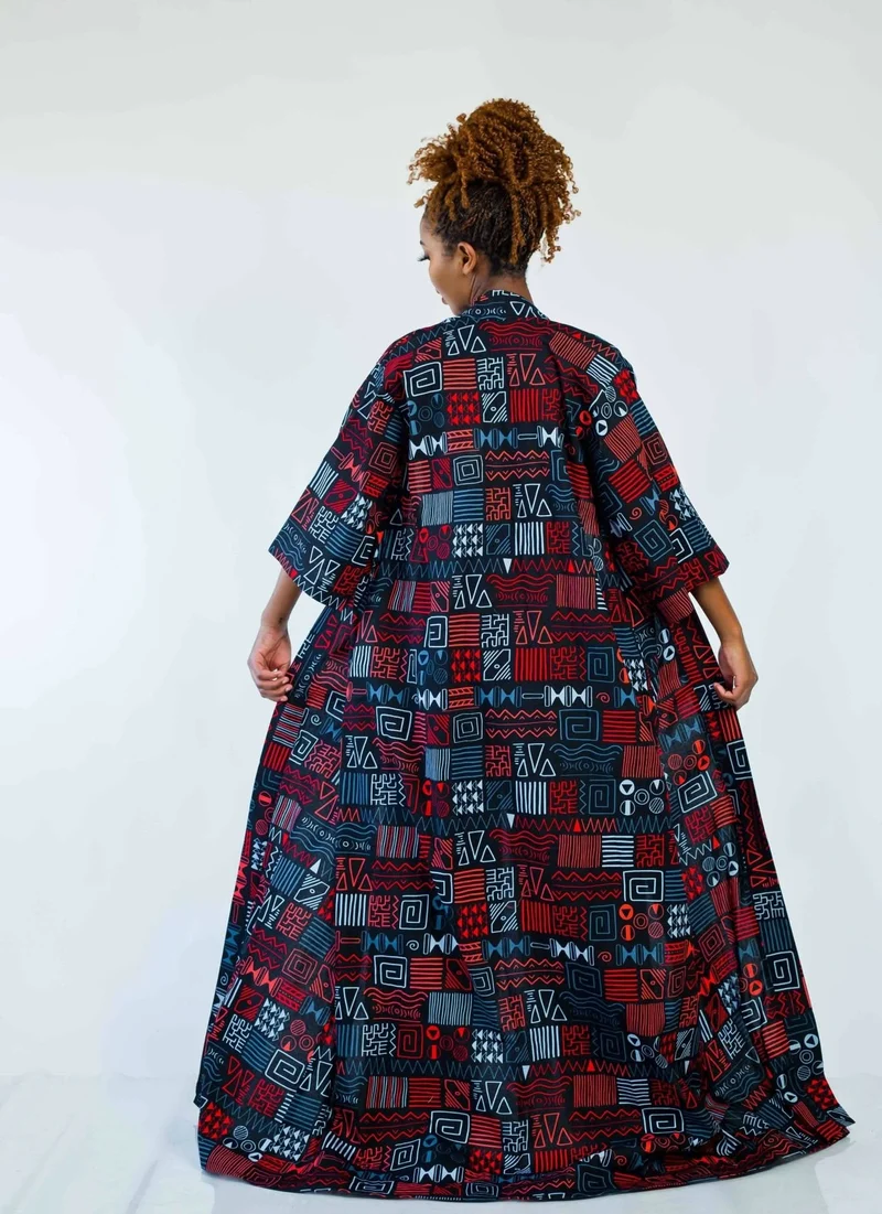 African Yuva Daisy Kimono - Blue