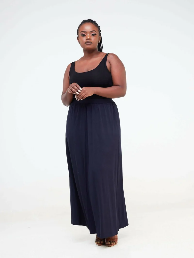 Hessed Maxi Wide Skirt - Navy blue