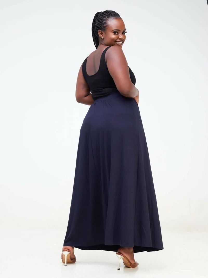 Hessed Maxi Wide Skirt - Navy blue