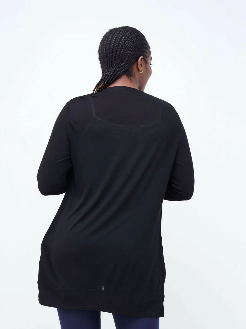 Hessed Mini Buttoned Waterfall - Black