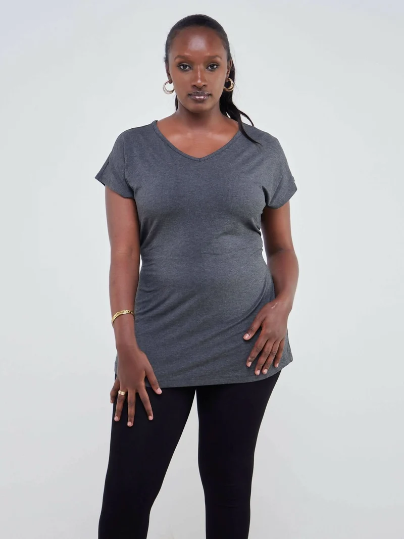 Hessed Short Sleeved Top - Grey