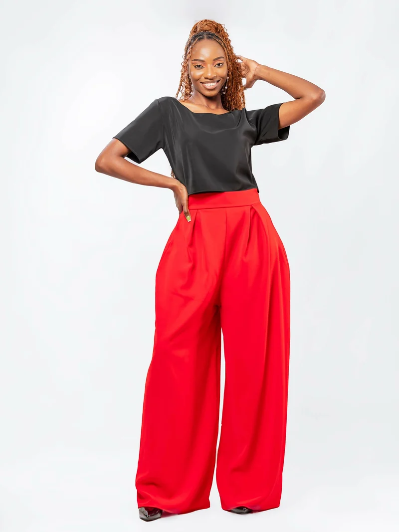 Da’Joy Fashions Ke Elara Pant Set - Black / Red