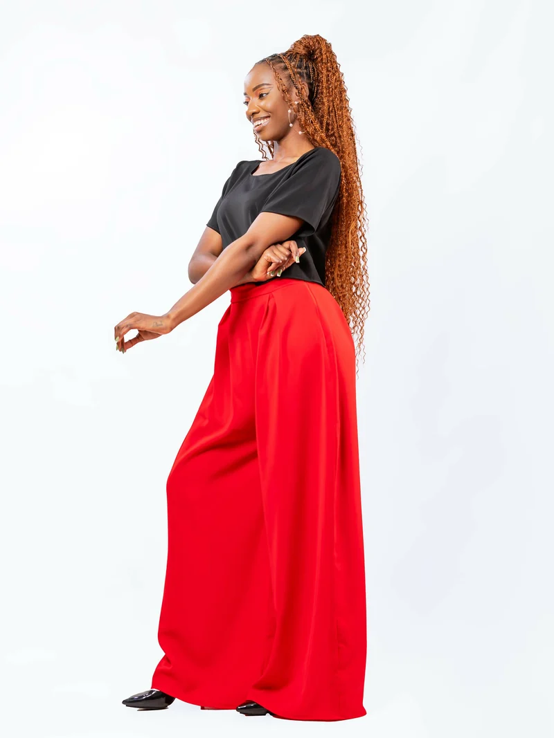 Da’Joy Fashions Ke Elara Pant Set - Black / Red
