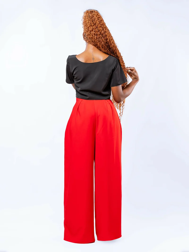 Da’Joy Fashions Ke Elara Pant Set - Black / Red
