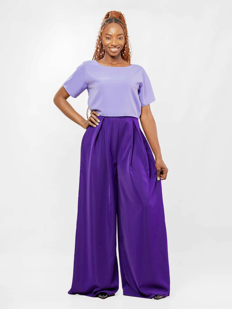 Da’Joy Fashions Elara Pant Set - Purple / Lavender