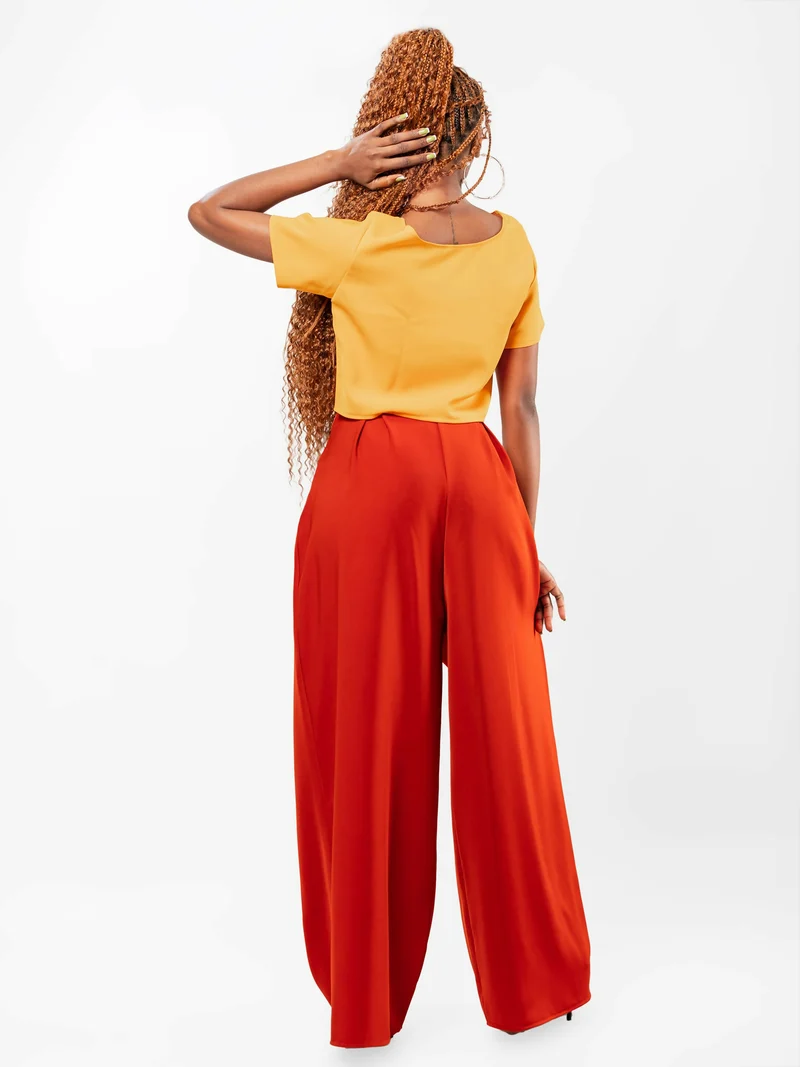 Da'Joy Fashions Elara Set - Mustard / Brown