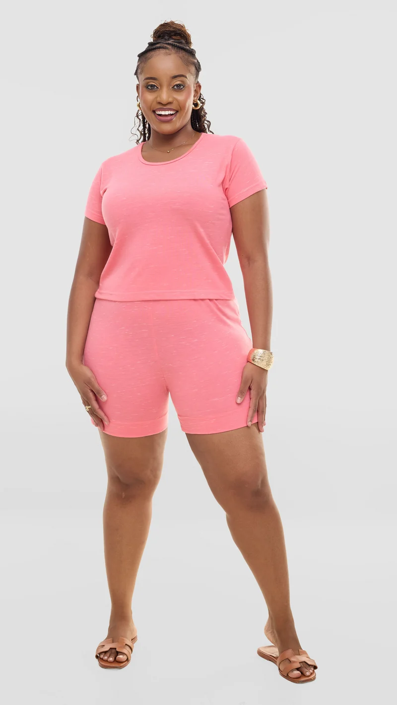 Inroses Luxe Blush Lounge Wear-Short Set - Blush Pink
