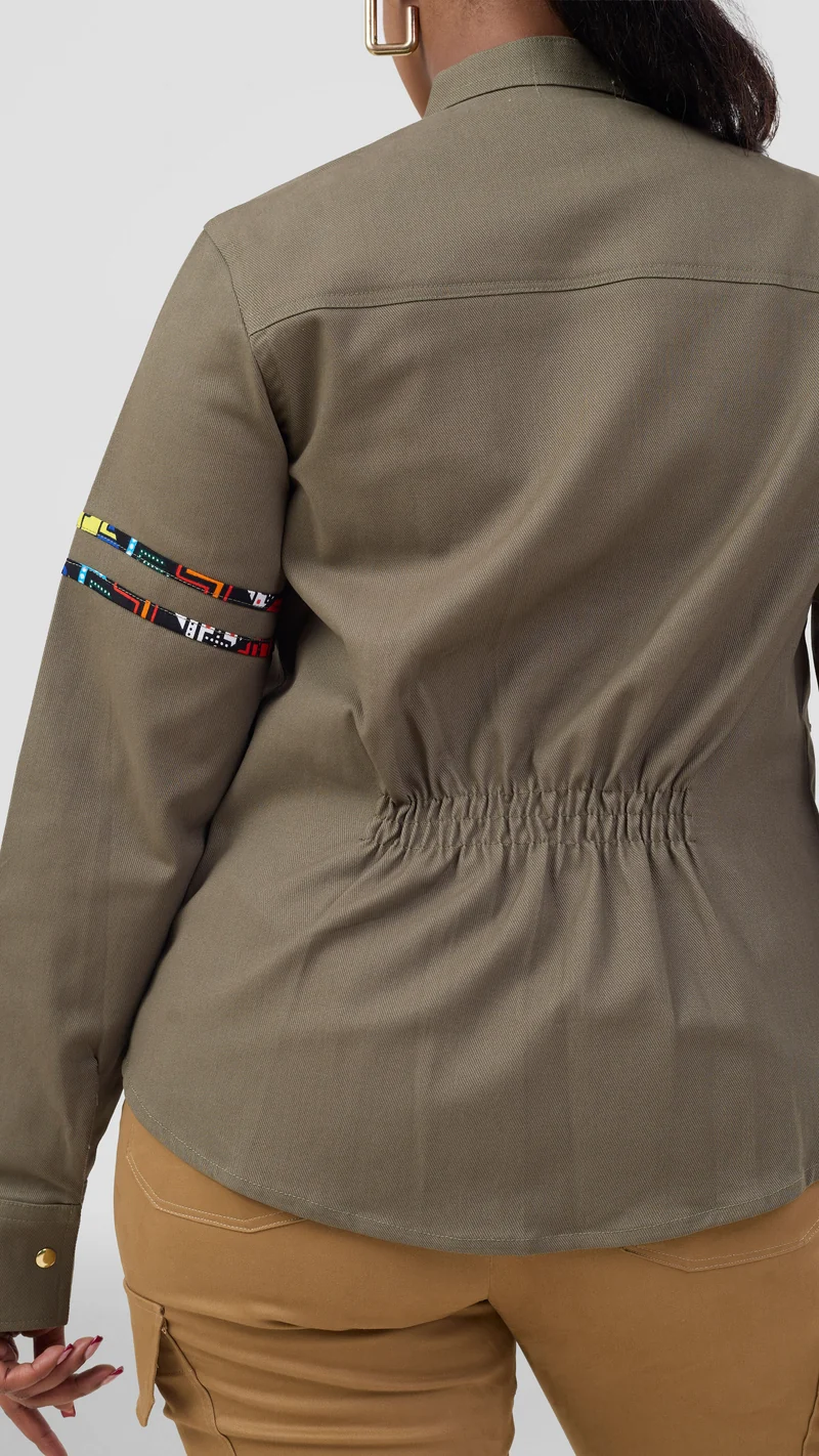 Home of Calor Ladies Shacket Top - Green