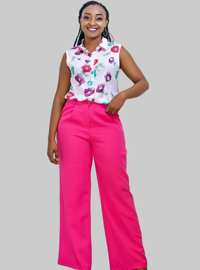 The Fashion Frenzy Flared Trouser - Pink