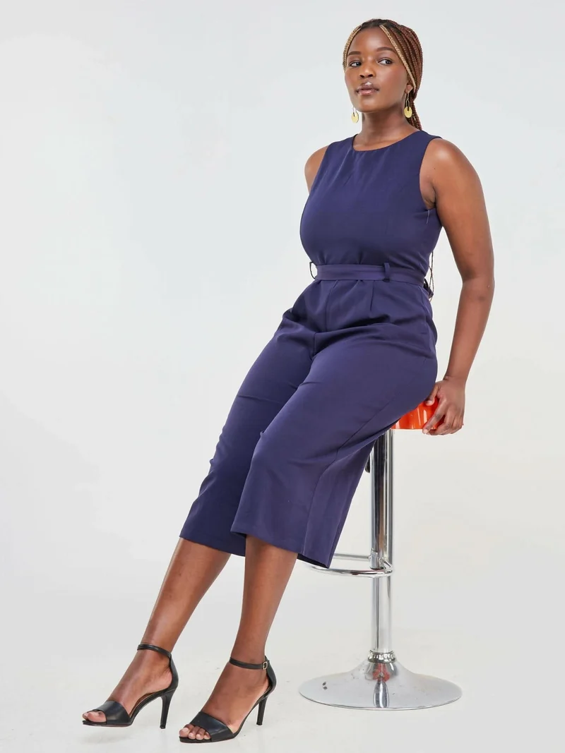The Fashion Frenzy Jumpsuit - Navy Blue