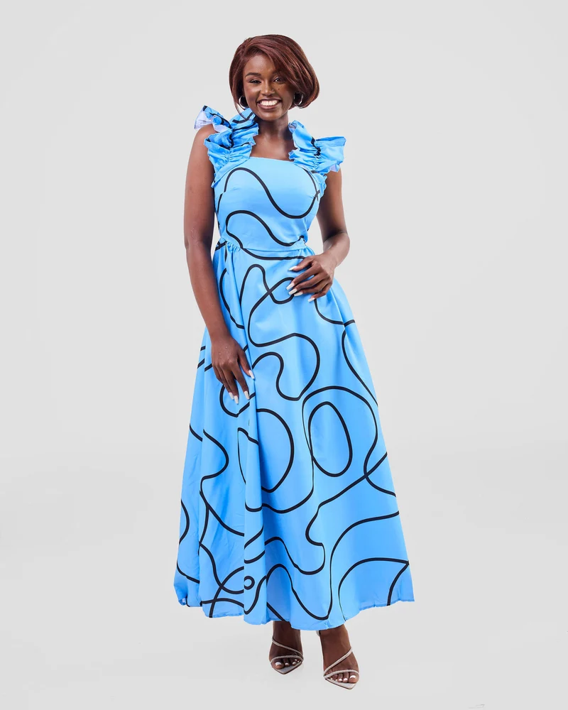 Stylish Sisters Dress - Blue / Black