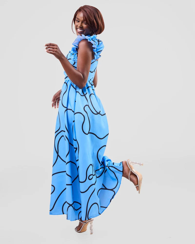 Stylish Sisters Dress - Blue / Black