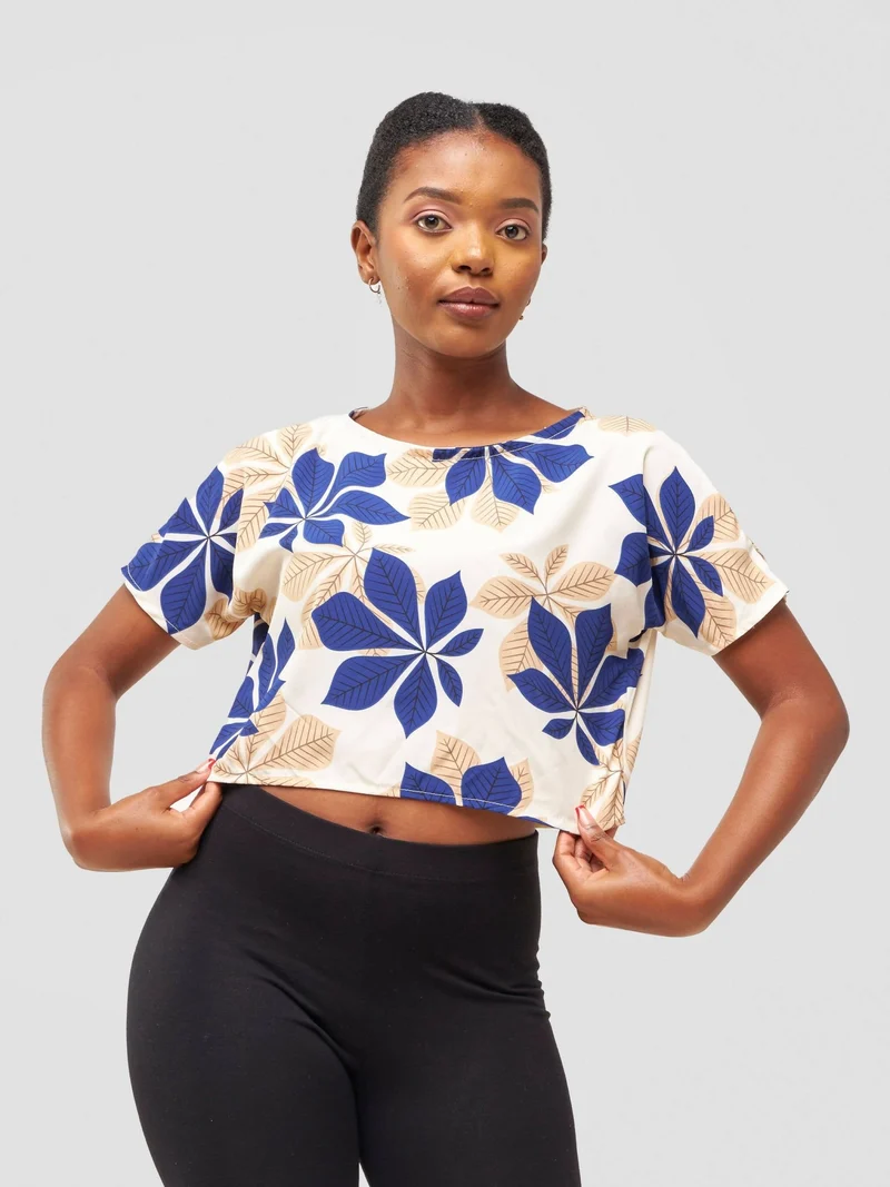 Timyt Urban Wear Diva Dazzle Belly Baring Top - Floral