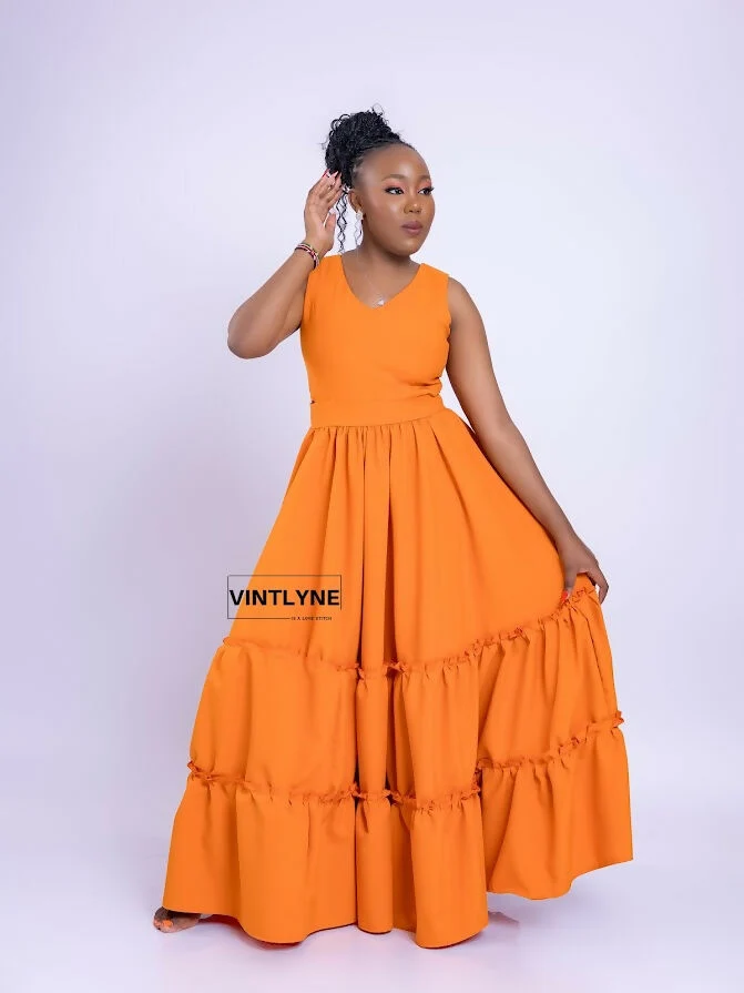 Vintlyne Maya Sunny Dress - Orange