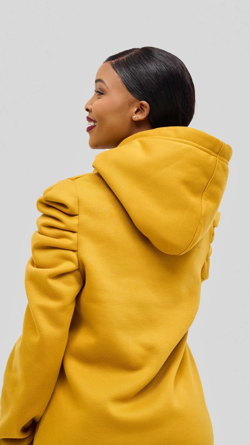 Hoodie & Chill Call Me Hoodie Classy Dress - Mustard