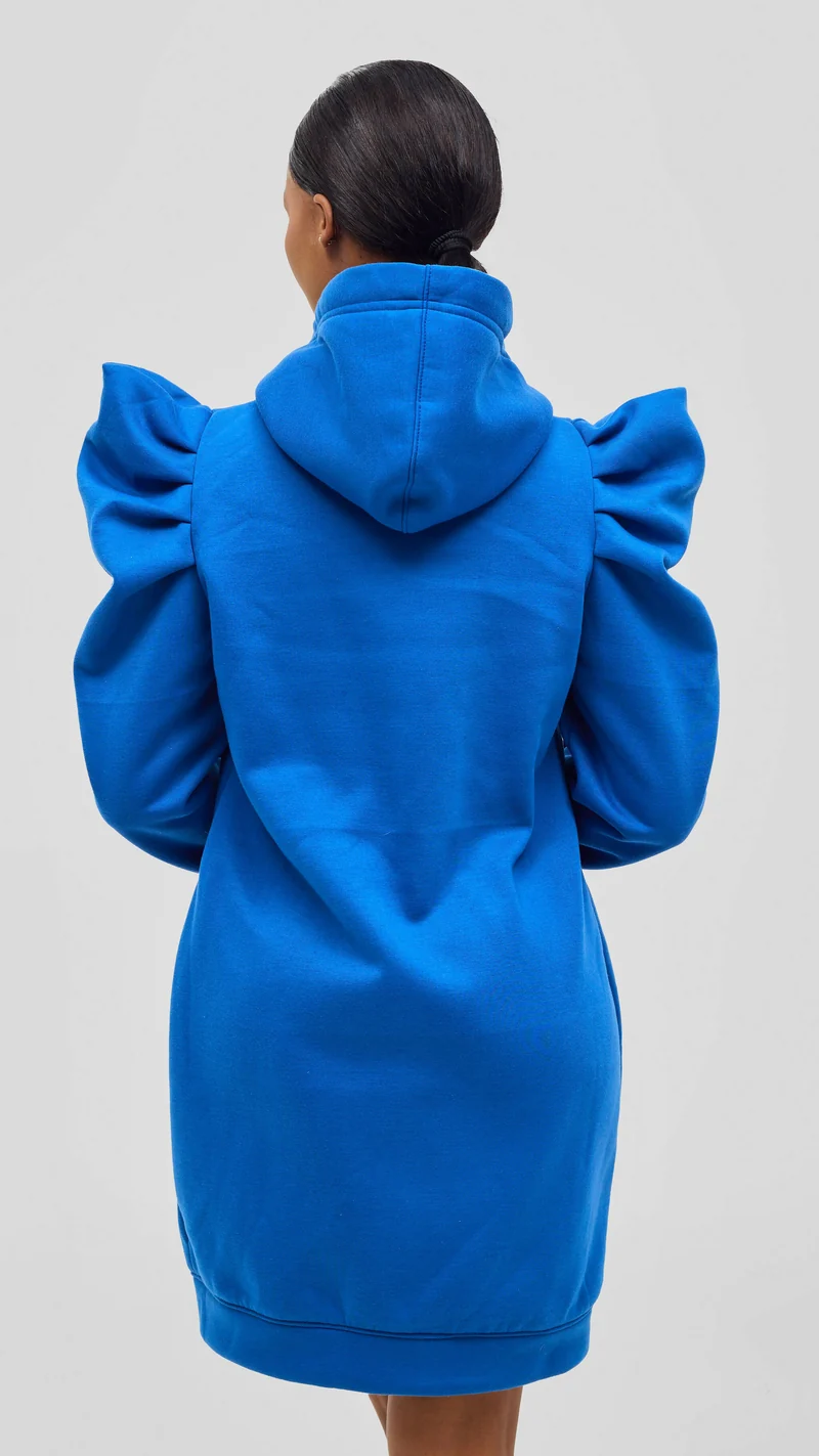 Hoodie & Chill Call Me Hoodie Classy Dress - Blue