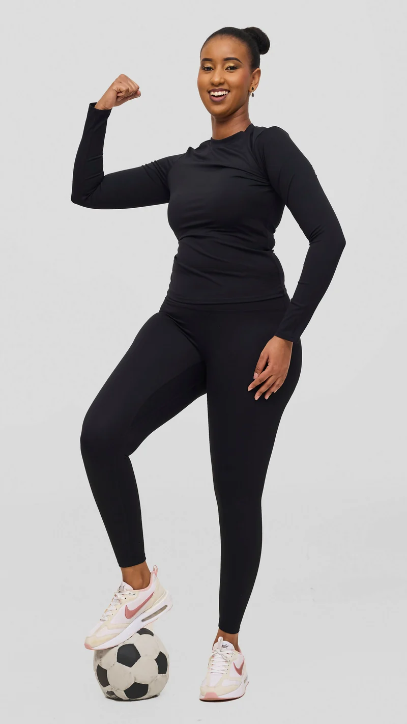 Flen Store Long Sleeve Top & Leggings Set - Black
