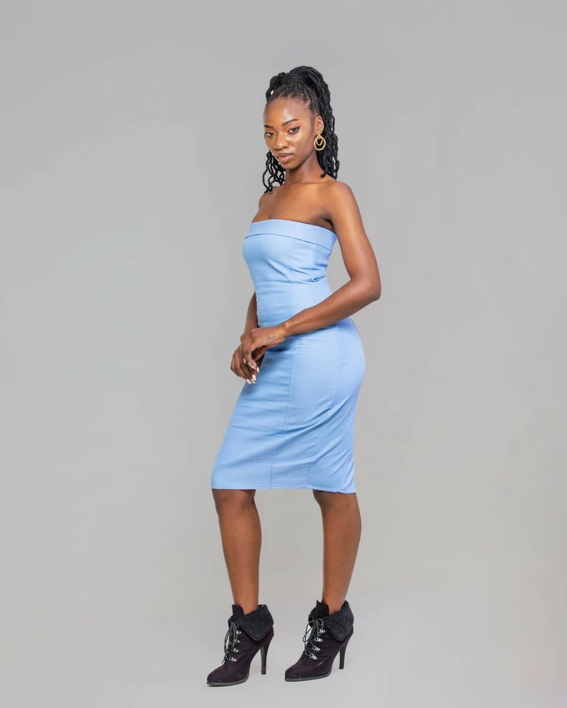 Da'Joy Fashions Lyra Denim Dress - Blue