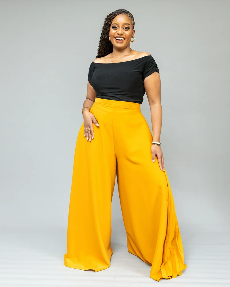 African Yuva Serro Palazzo Pant - Mustard