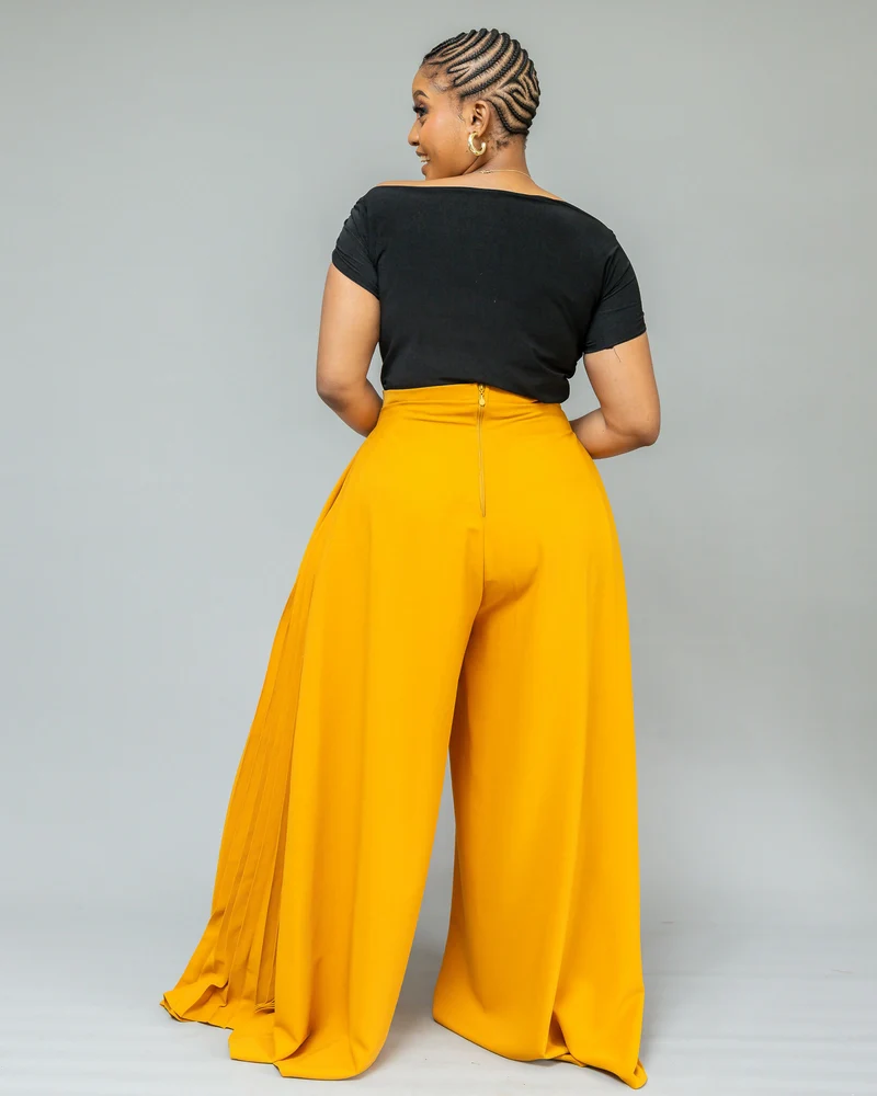African Yuva Serro Palazzo Pant - Mustard
