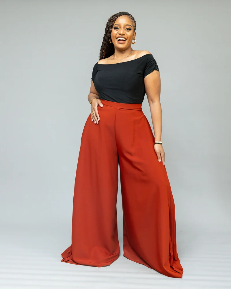 African Yuva Serro Palazzo Pant - Rust