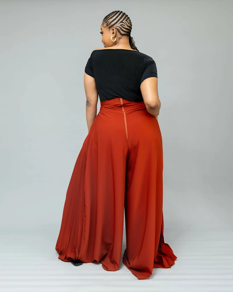 African Yuva Serro Palazzo Pant - Rust