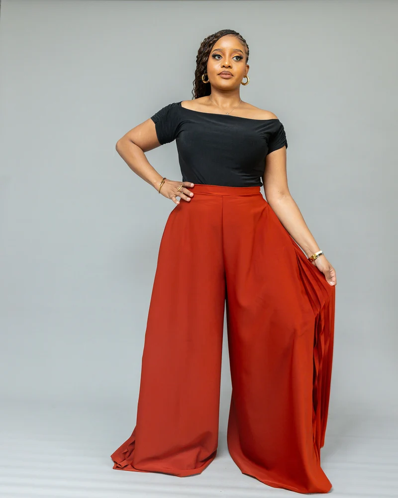 African Yuva Serro Palazzo Pant - Rust