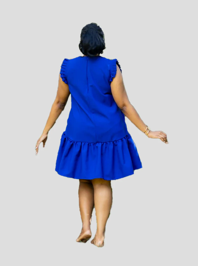 African Yuva Radiant Shift Dress - Royal Blue