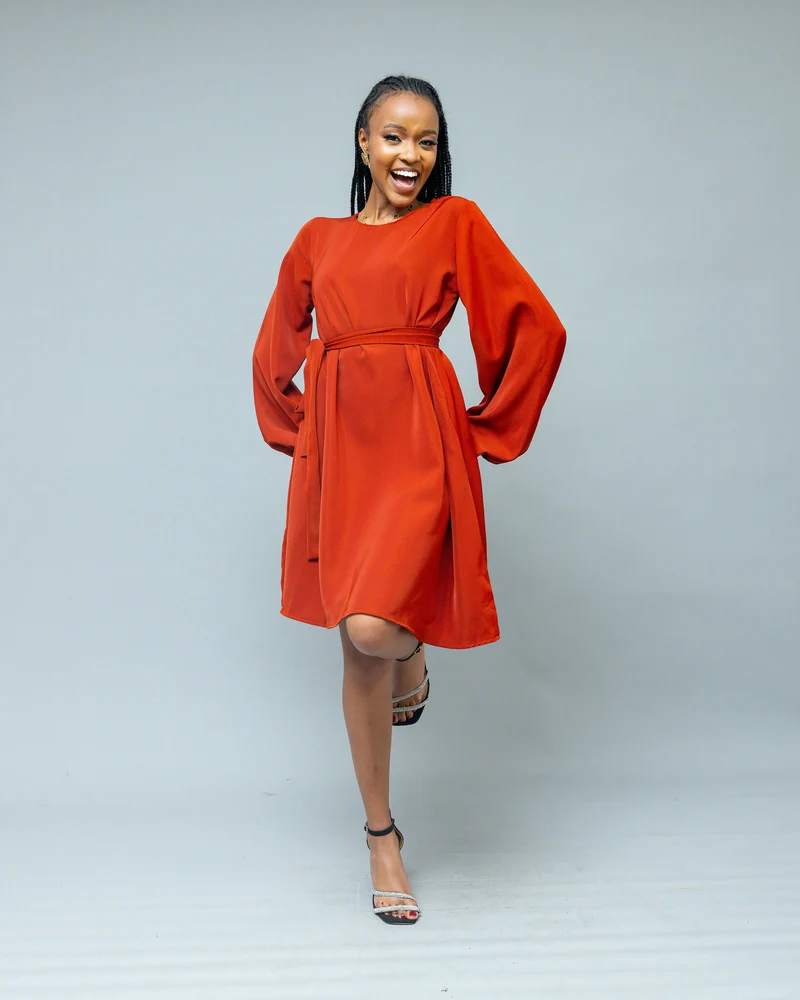 Afriwia Aura Shift Dress - Rust