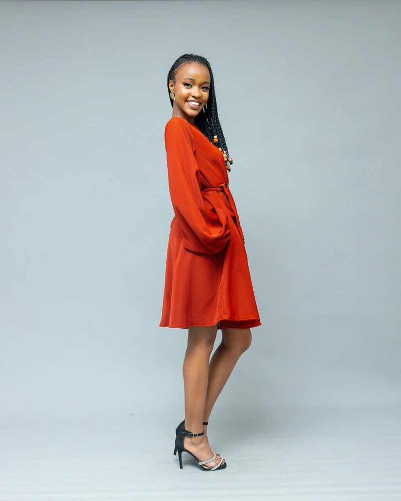 Afriwia Aura Shift Dress - Rust