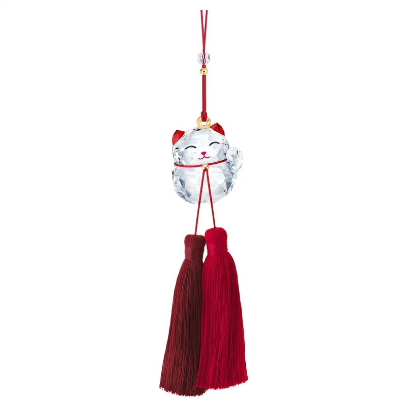 SWAROVSKI Winkende Katze Ornament Unisex Rot ASIAN SYMBOLS 5428642