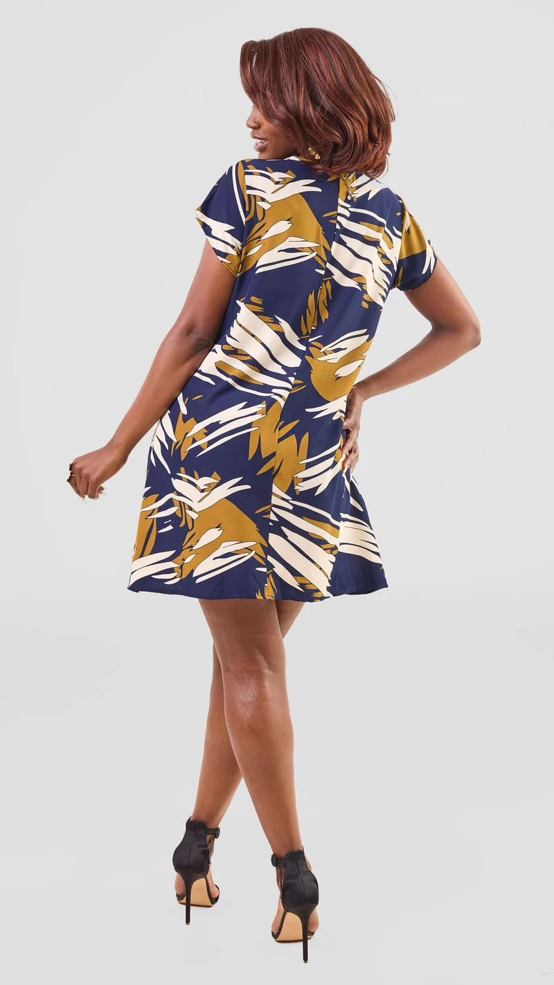 Phyls Collections Amalia Tent Dress - Navy Blue